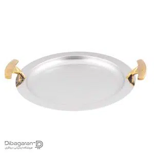 سینی دایره دسته طلایی نگینی ریور G1426