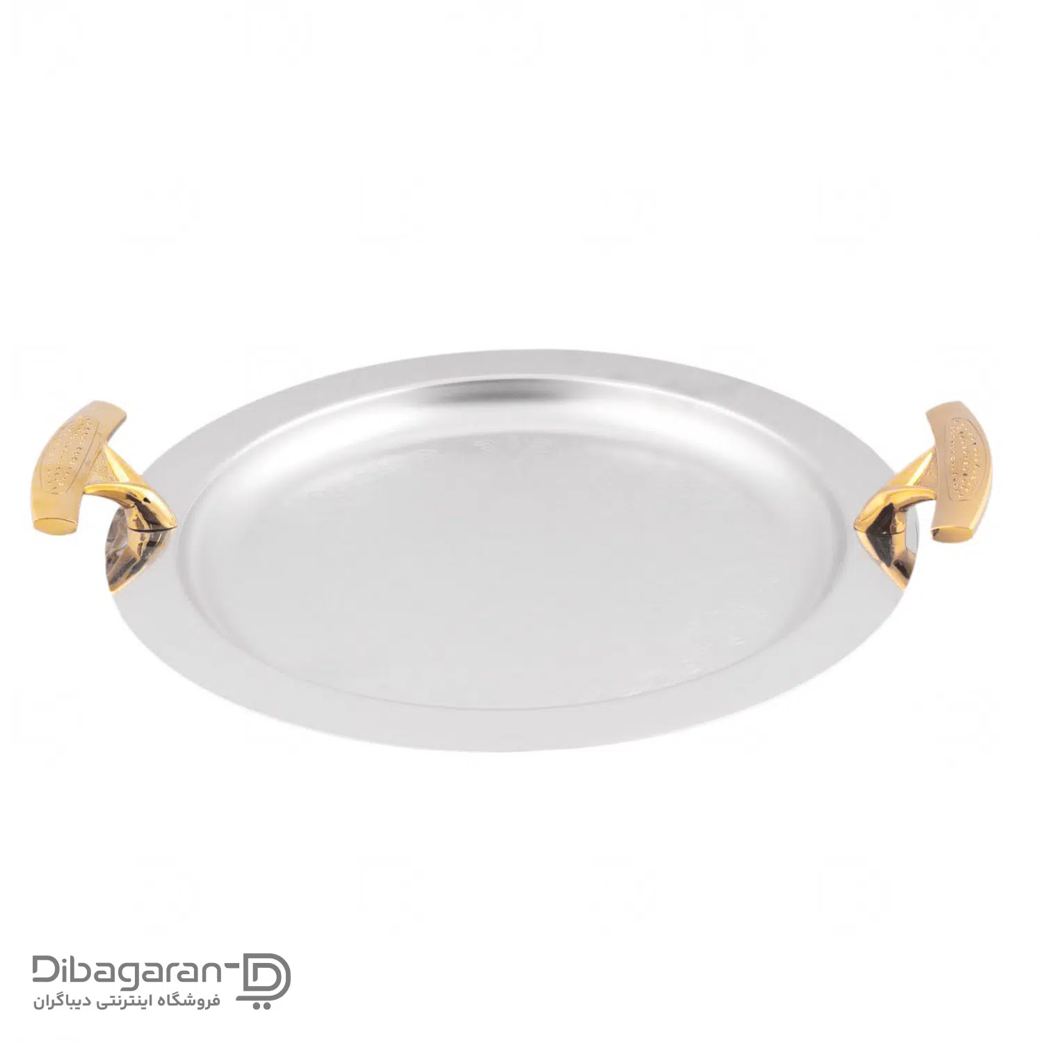 سینی دایره دسته طلایی نگینی ریور G1426