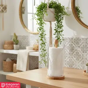 جا دستمال رولی چوبی لیمون مدل 2254