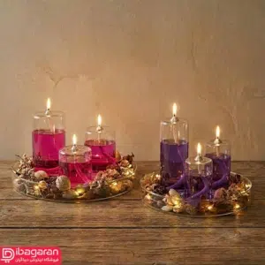 ست 3 عددی جا شمعی استوانه ای مدل پیرکس