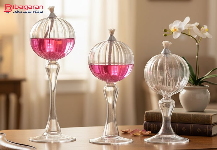 ست 3 عددی جاشمعی حبابی پایه دار مدل 300053