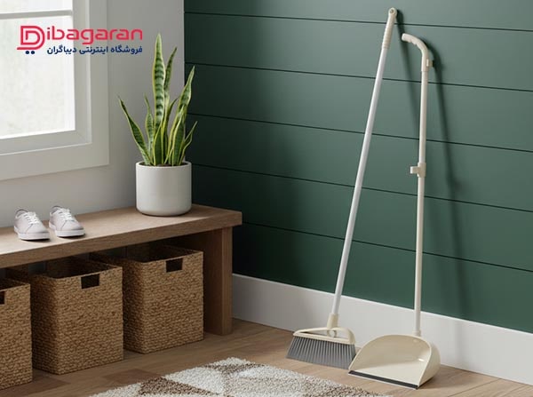 ست جارو خاک انداز دسته بلند لیمون مدل 1778