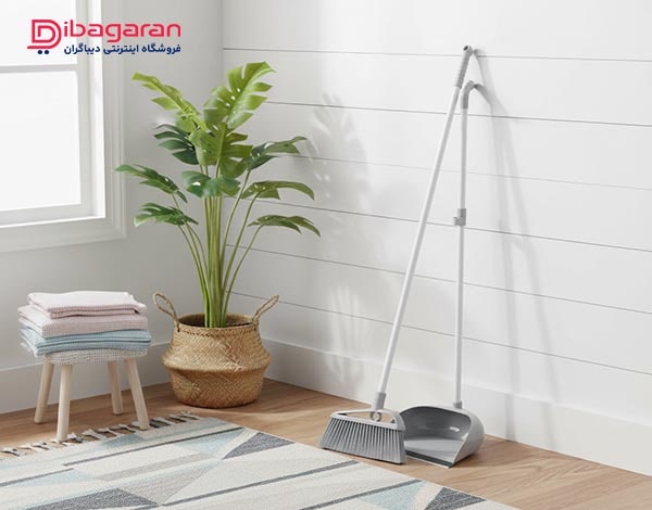 ست جارو خاک انداز دسته بلند لیمون مدل 1778