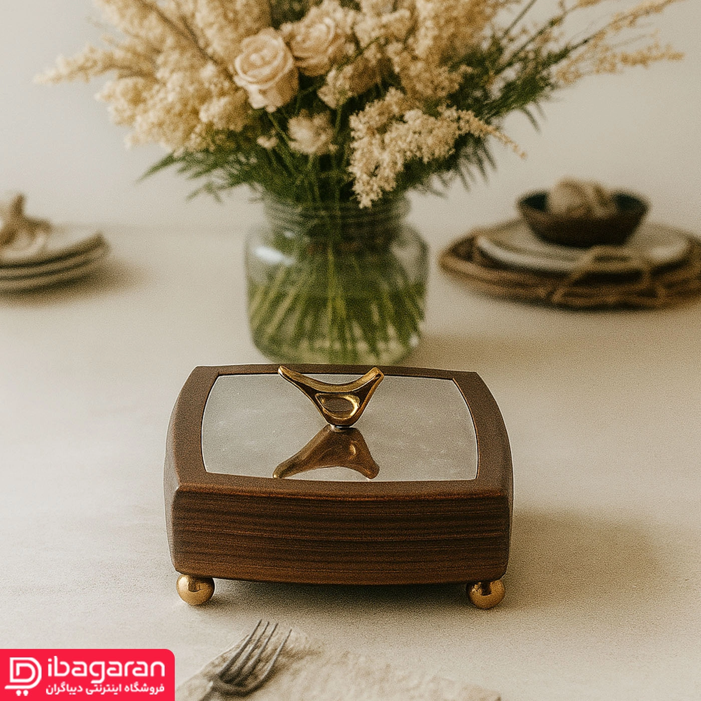 شکلات خوری مربع ایندو وود مدل 9920-11