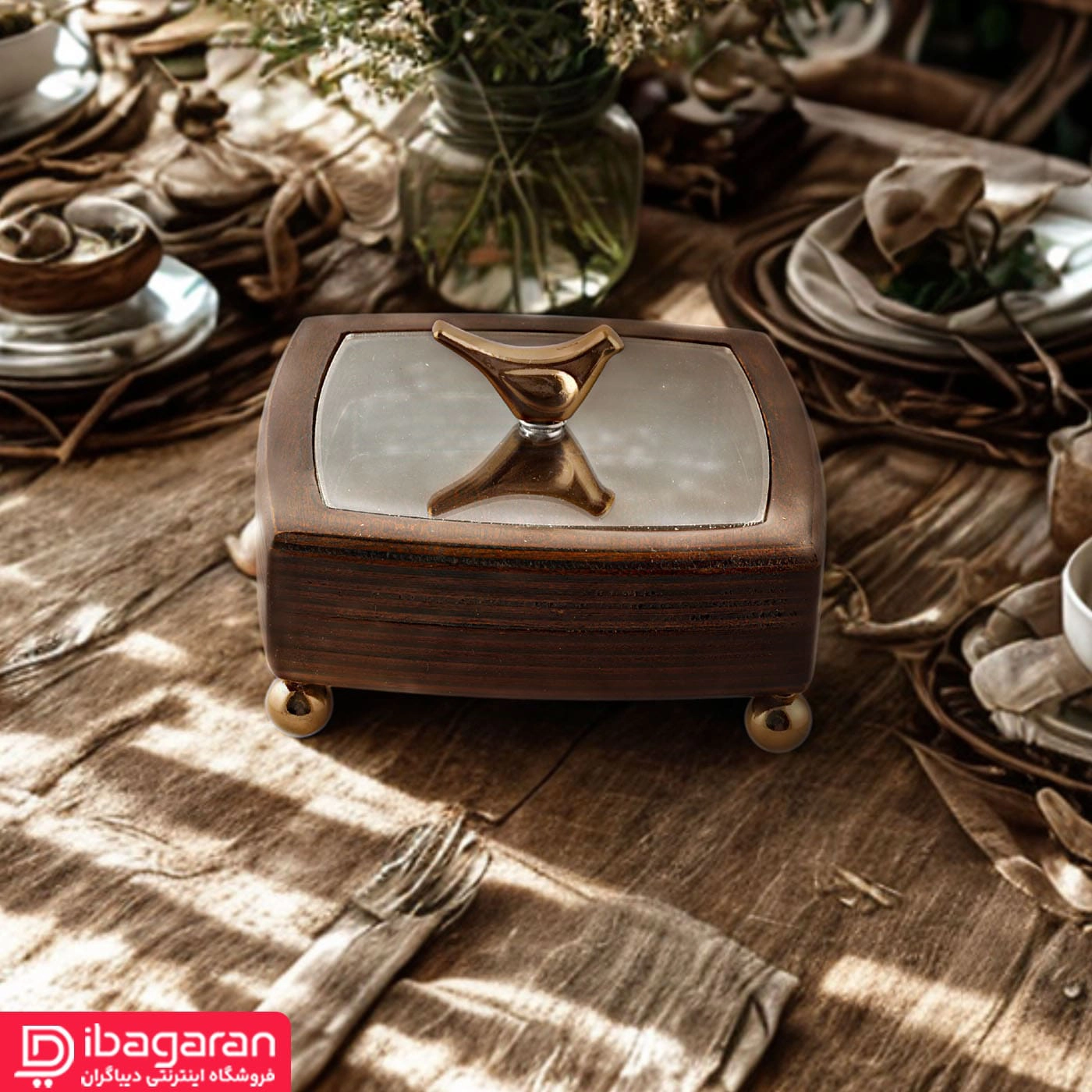 شکلات خوری مربع ایندو وود مدل 9920-11