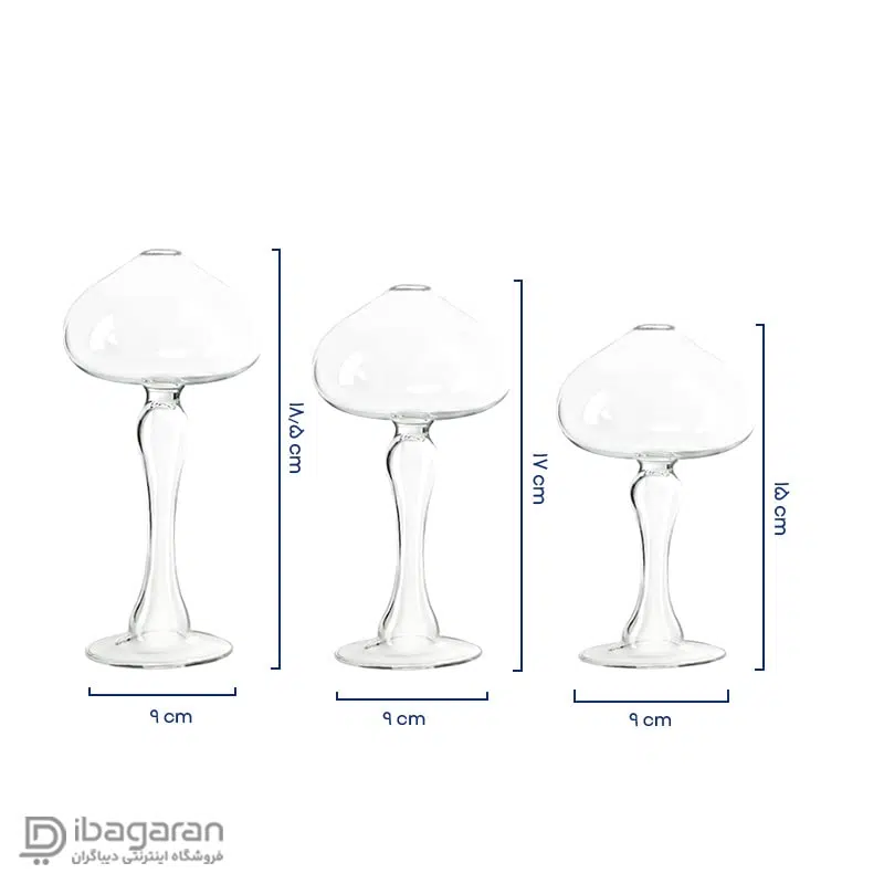 اندازه ست 3 عددی جاشمعی ماشروم ساده مدل 300055