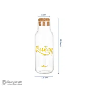 بطری آب شیشه ای درب چوبی 900میل یونیک 3071