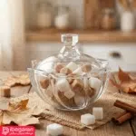 قندان شیشه ای اسکوئر کادو برای قند و نبات