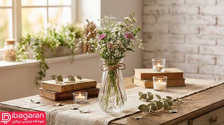 گلدان شیشه ای مدل دایموند