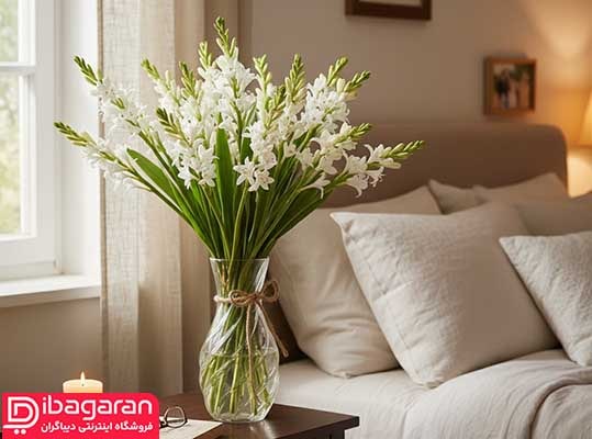 گلدان شیشه ای کهربا