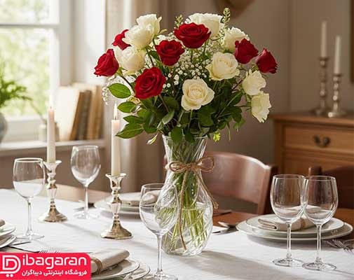 گلدان شیشه ای کهربا