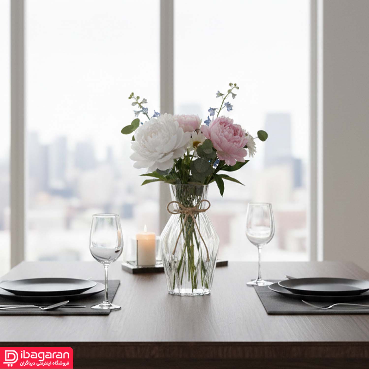 دکوراتیو گلدان شیشه ای کژال