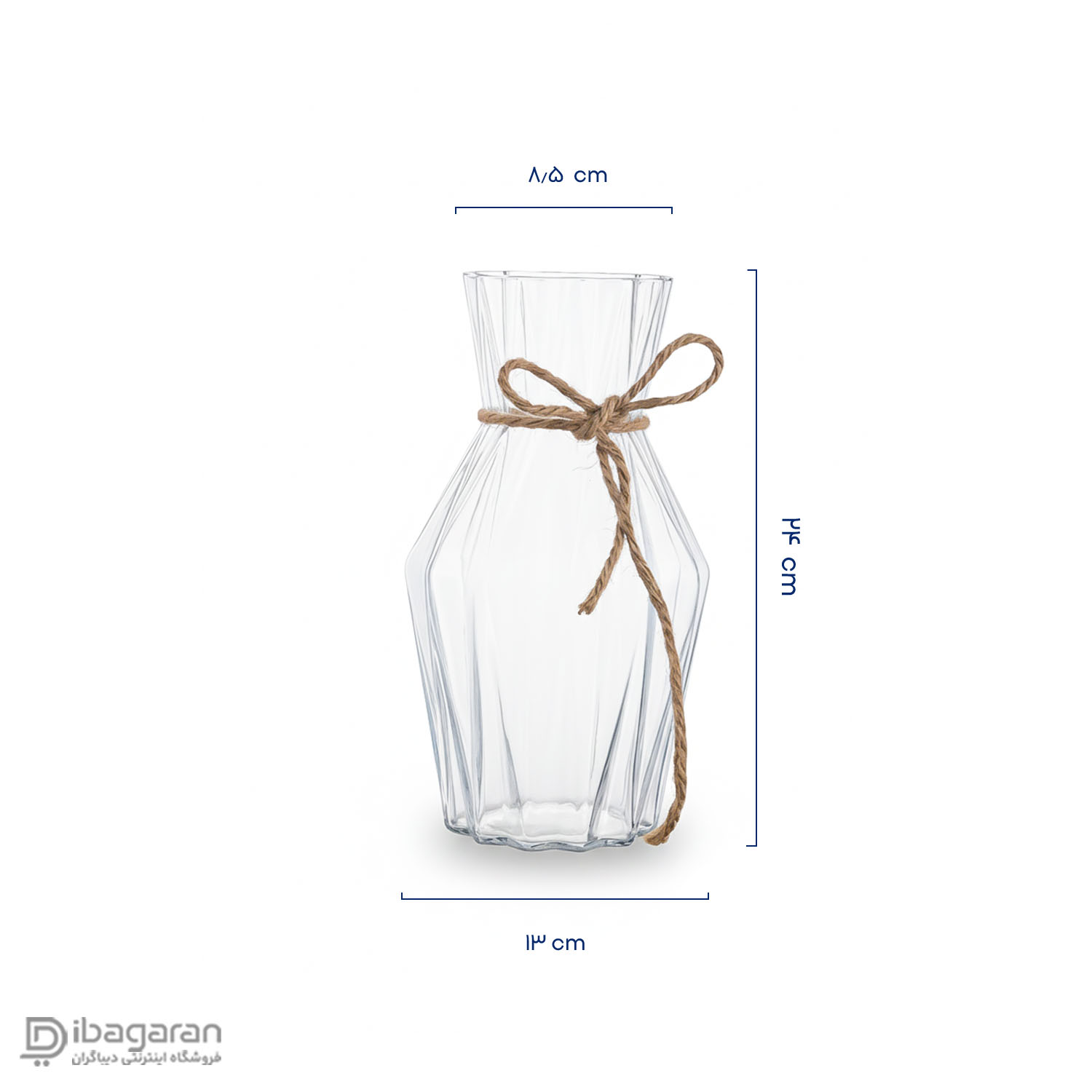 ابعاد گلدان شیشه ای کژال