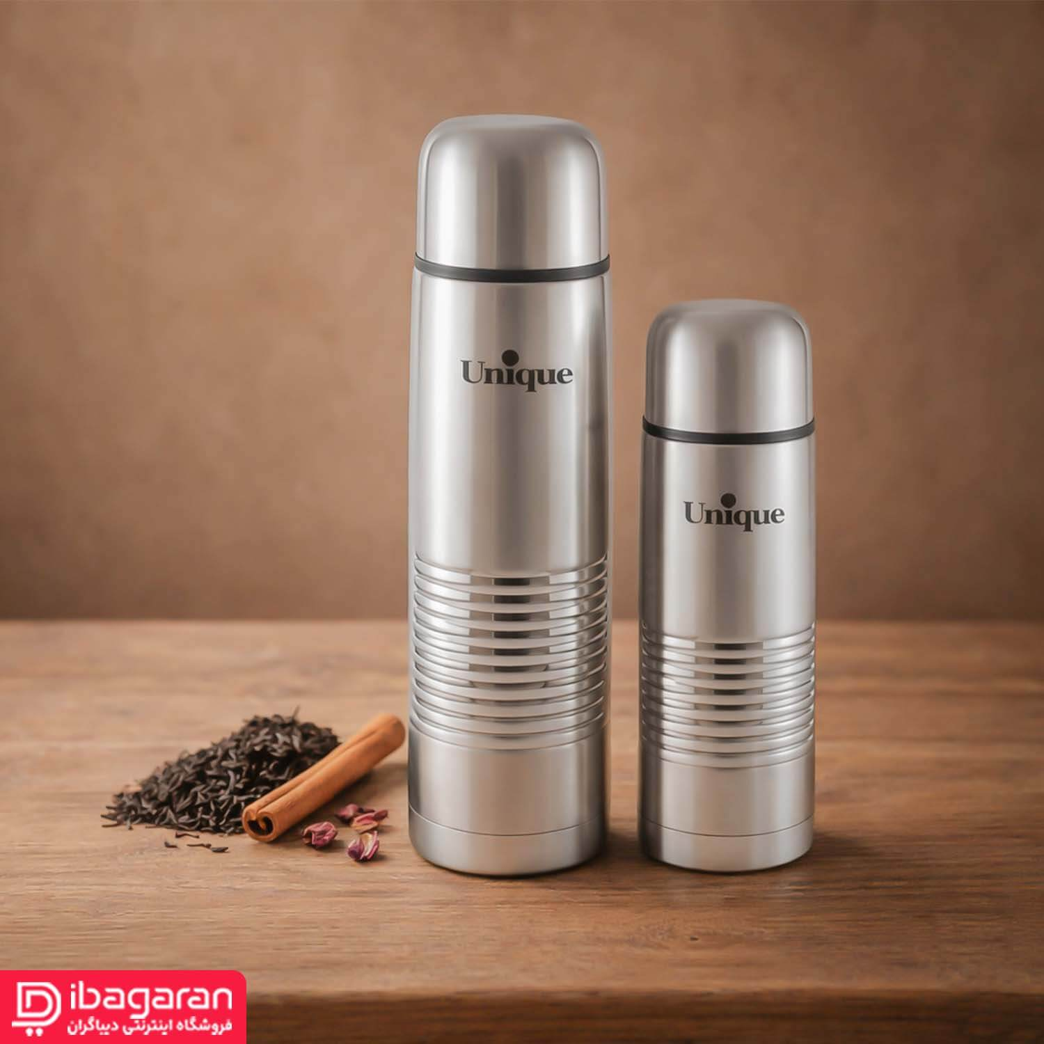 فلاکس 1 لیتر استیل قلمی مدل UN-1998 با بدنه براق