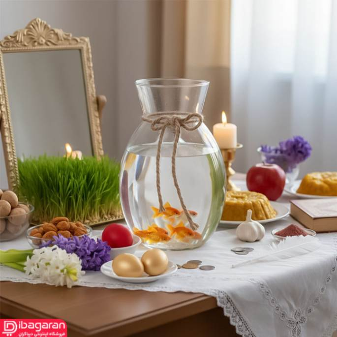 نمای ابعاد گلدان شیشه ای مدل دایانا با ارتفاع 18 سانتی متر