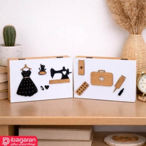 جعبه خیاطی چوبی با فضای داخلی جادار