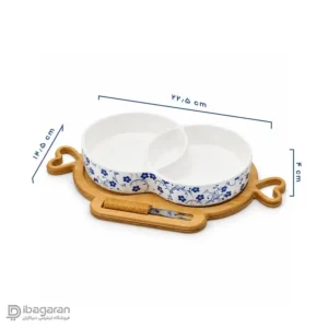 اردوخوری سرامیکی دایره طرح شکوفه آبی