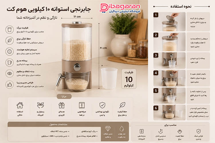 مزایای جابرنجی استوانه 10کیلویی هوم کت
