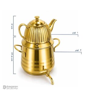 کتری قوری استیل شیردار هرمی طلایی ریور مدل 2149