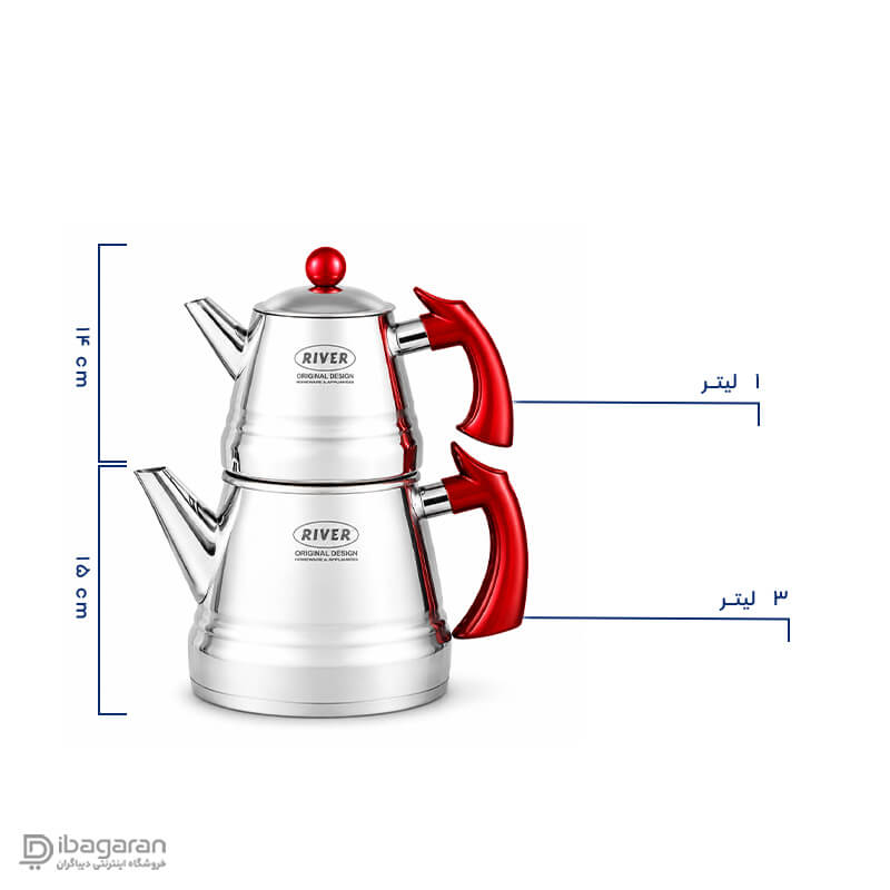 کتری قوری استیل 3 لیتر دسته باکالیت ریور - Image 2
