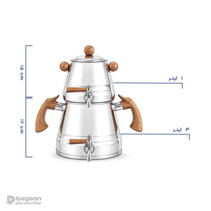 کتری قوری شیردار استیل 3 لیتر هرمی ریور