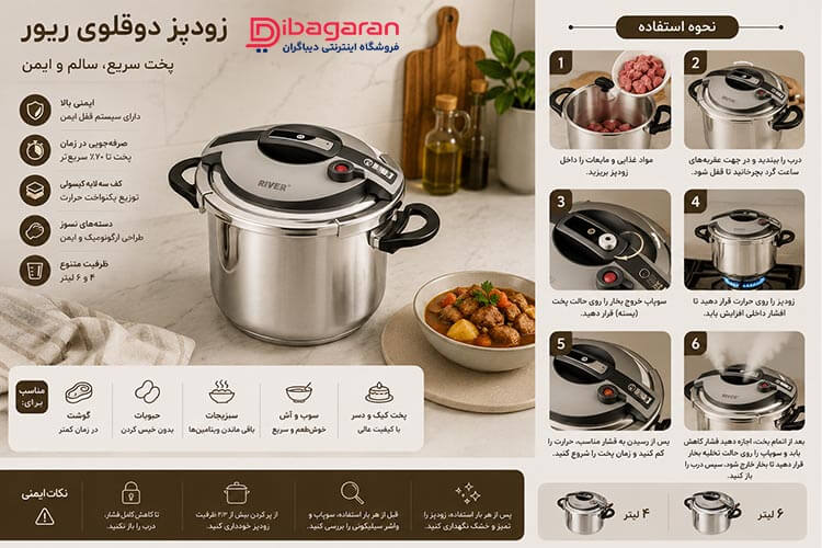زودپز دوقلو لاویلوکس ریور مدل 3849