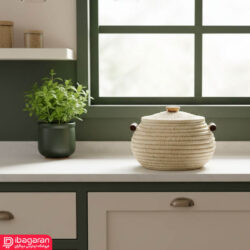 جای برنج حصیری دسته چوبی 3 کیلویی
