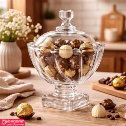 خرید شکلات خوری بلوری پایه دار اسکوئر