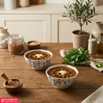 ظرف سرو آبگوشت شکوفه آبی