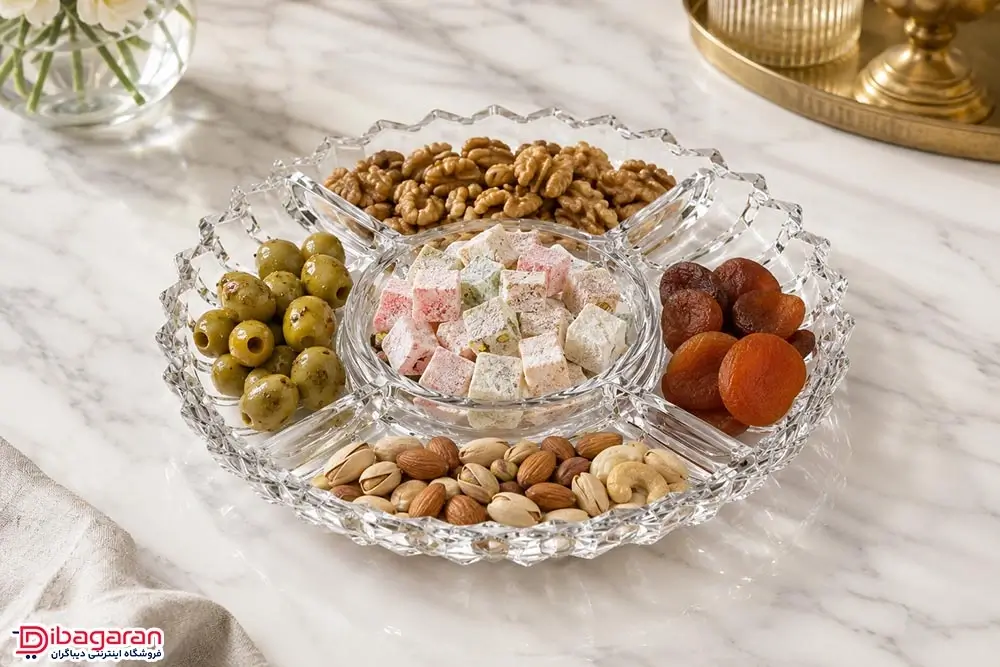 اردو خوری بلور ۵ خانه مدل سلین کادو