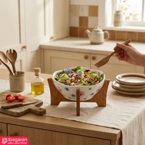 ظرف پذیرایی آلاله با پایه چوبی