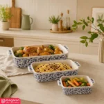 مرغ خوری مستطیل کلاسیک گل آبی