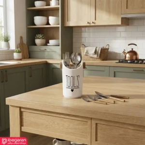 جا قاشقی آشپزخانه سرامیکی گرد با طراحی مدرن