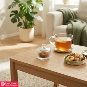 قندان بلوری دکوراتیو برای سرو قند و شکلات