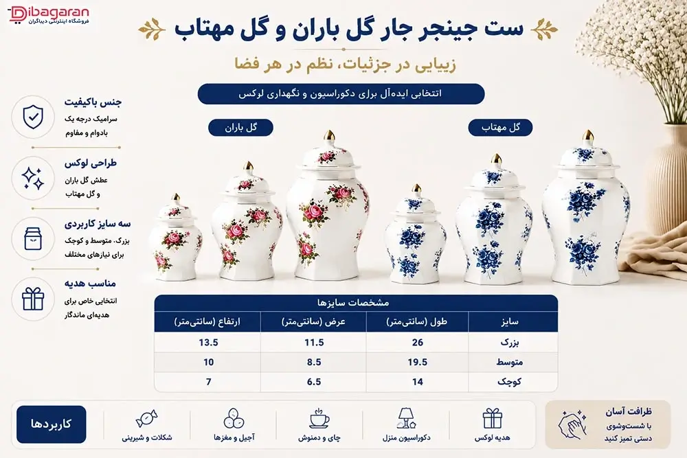 مزایای ست جینجر جار گل باران و گل مهتاب