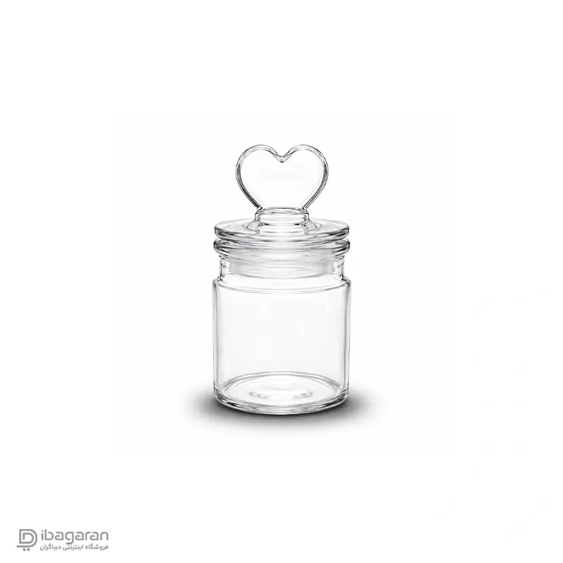 بانکه شیشه ای زعفران درب قلبی با طراحی ظریف
