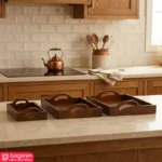 سینی چوبی پذیرایی دسته دار ایندو وود