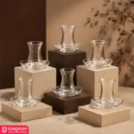 استکان چای بلوری پاشاباغچه با نعلبکی شفاف
