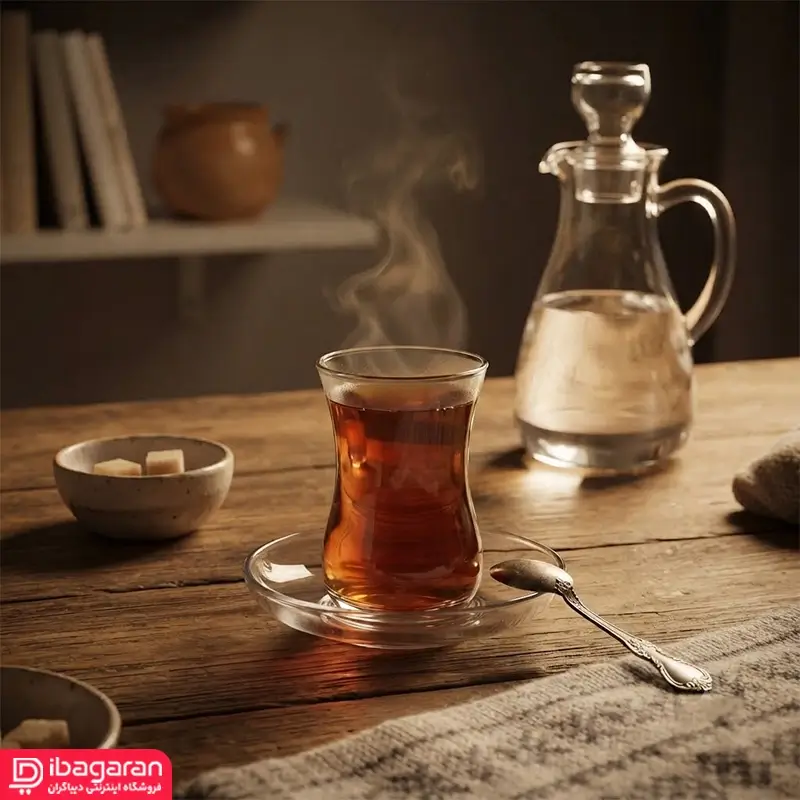 سرویس استکان نعلبکی 6 عددی بلور پاشاباغچه