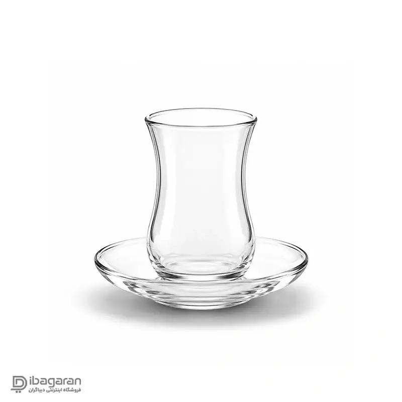 استکان نعلبکی بلور 6 عددی پاشاباغچه مدل آسکدار 97177