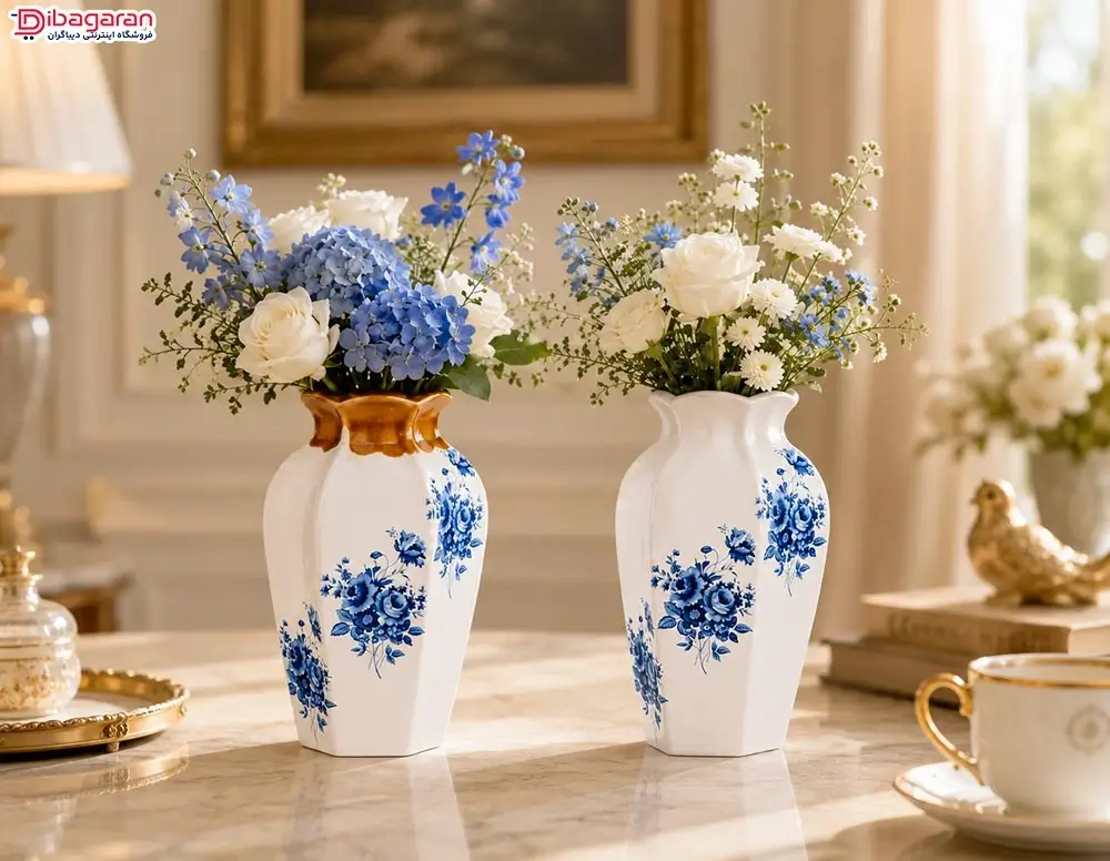 گلدان خمره ای سنگی مدل گل باران