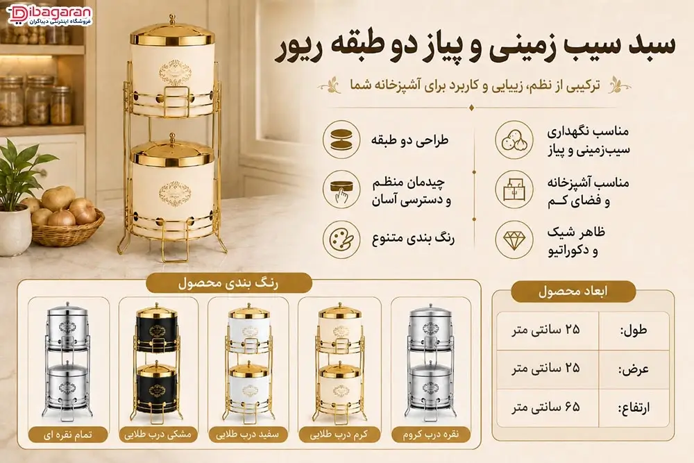 ویژگی های سبد سیب زمینی و پیاز دو طبقه ریور