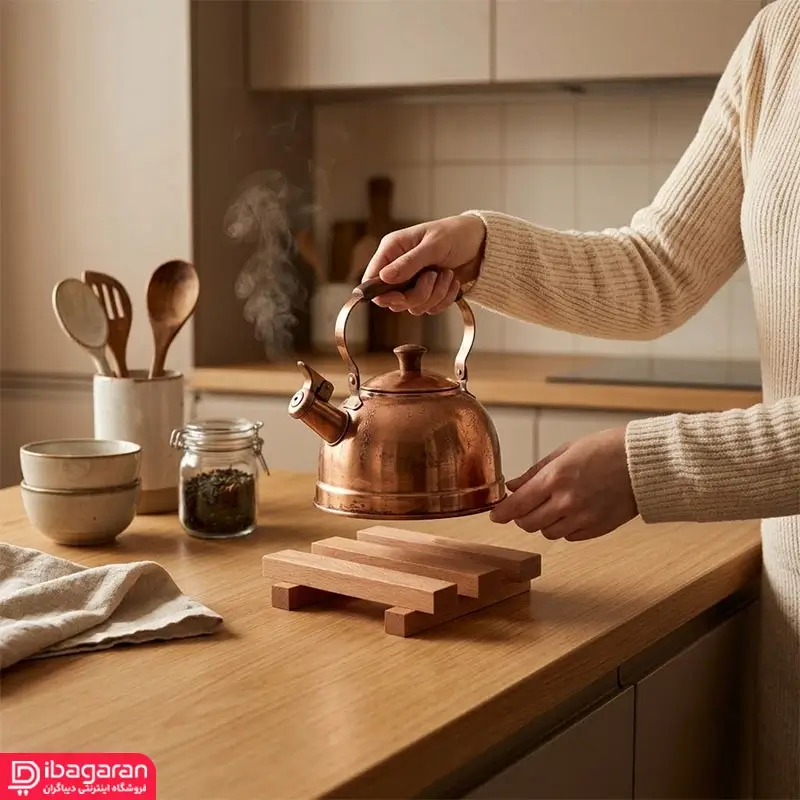 خرید زیر قابلمه ای چوبی آشپزخانه