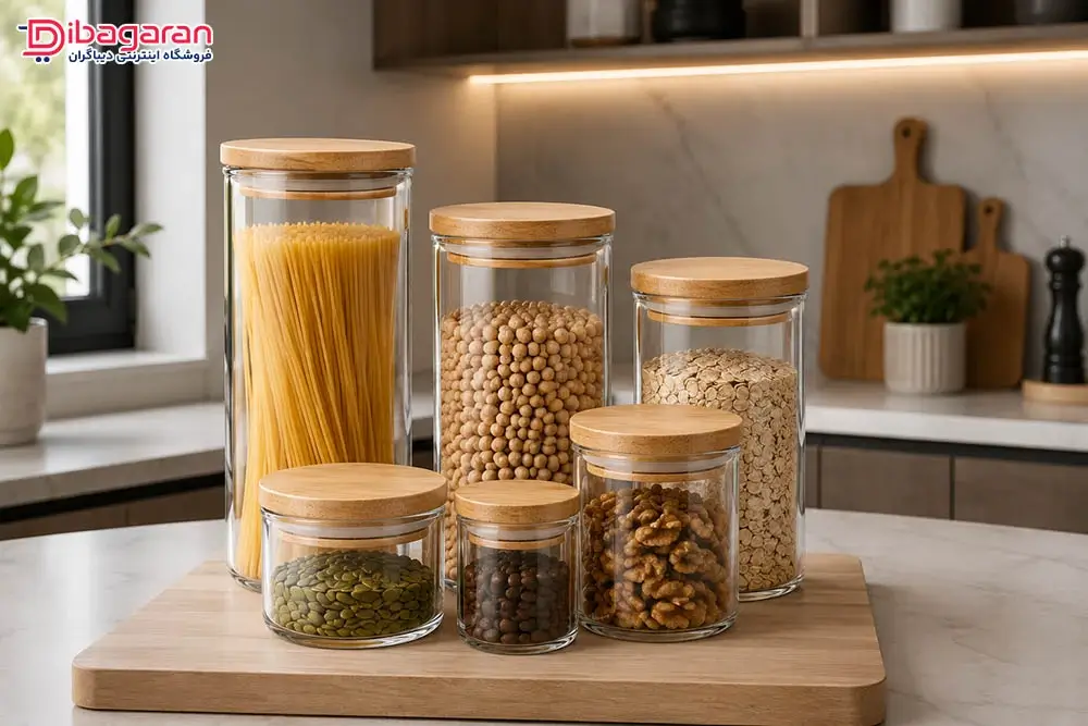 بانکه شیشه ای درب چوبی ریور