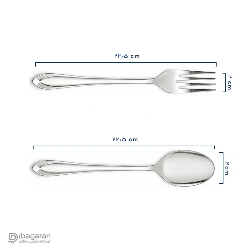 جزئیات ست 12 پارچه قاشق و چنگال استیل ریور مدل 8346