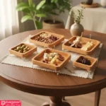 ست پذیرایی چوبی 5 تکه پایه‌ فلزی